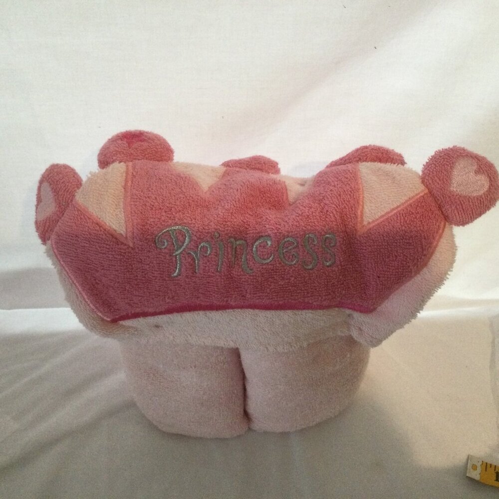 Princess Hooded Towel Wrap For Children 3D Crown 25" X 50 " New! Pink Cotton